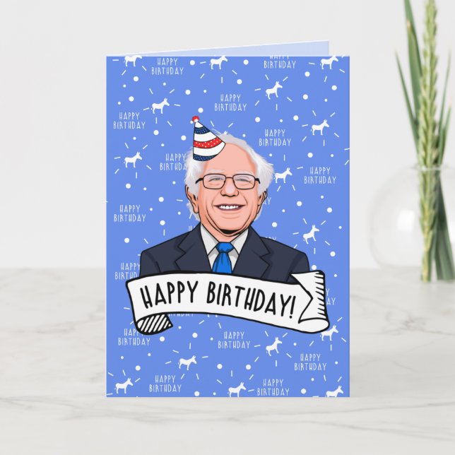 Tarjeta Feliz cumpleaños de Bernie Sanders (Anverso)
