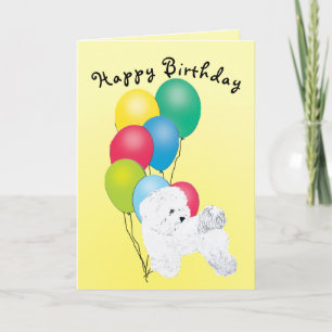 Tarjeta Feliz cumpleaños de Bichon Frise