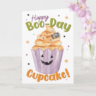 Tarjeta Feliz Cumpleaños de Boo Cupcake – Cumpleaños de Ha