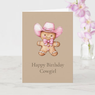 Tarjeta Feliz cumpleaños de chica de vaca de Gingerbread