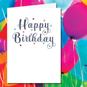 Tarjeta Feliz cumpleaños de colores múltiples