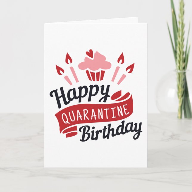 Tarjeta Feliz cumpleaños de cuarentena. (Anverso)