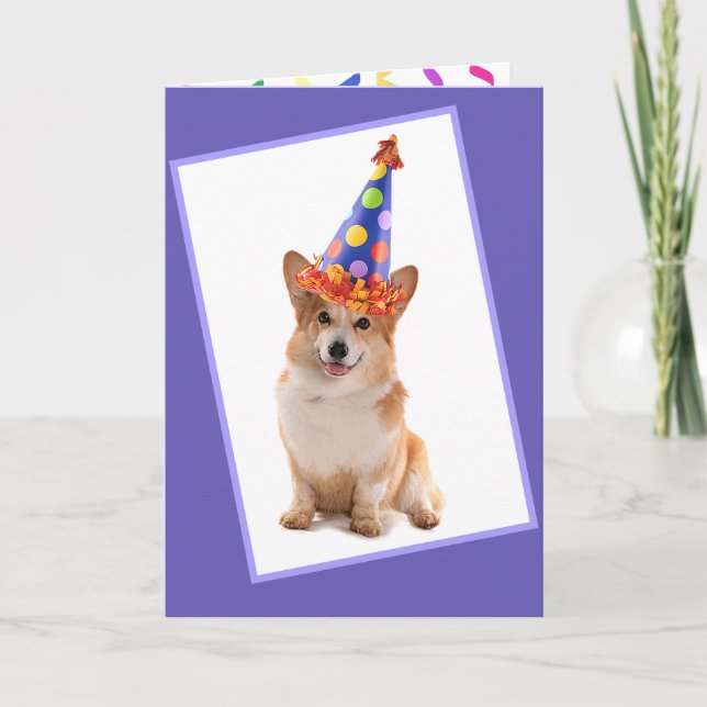 Tarjeta Feliz cumpleaños de Cute Corgi (Anverso)