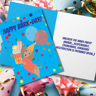 Tarjeta Feliz cumpleaños de Dachshund en el Día del Bark