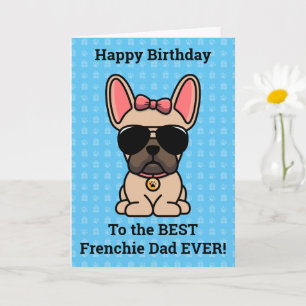Tarjeta Feliz Cumpleaños de Dog Light Fawn Bulldog Francés