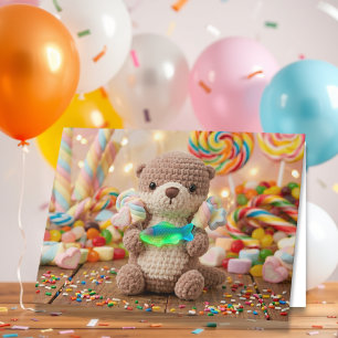 Tarjeta Feliz cumpleaños de esta nutria linda