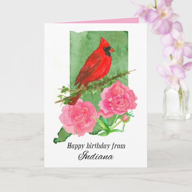 Tarjeta Feliz Cumpleaños de Flores de Peonía Cardinal de I (Orquídea)