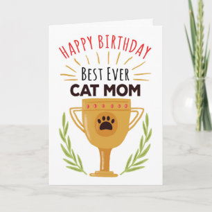 Tarjeta Feliz Cumpleaños De Gato - ¡Mejor Madre De Gato!