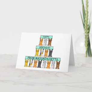 Tarjeta Feliz cumpleaños de gatos Personalizados de Massac