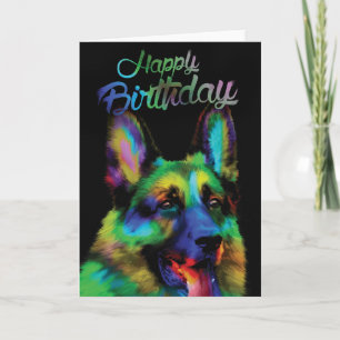 Tarjeta Feliz cumpleaños de German Shepherd
