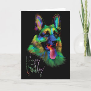 Tarjeta Feliz cumpleaños de German Shepherd