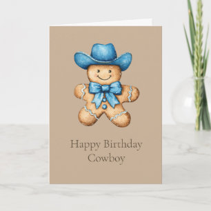 Tarjeta Feliz cumpleaños de Gingerbread Cowboy