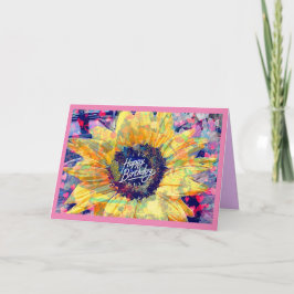 Tarjeta Feliz cumpleaños de girasol