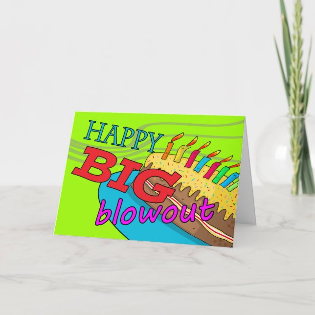 Tarjeta Feliz cumpleaños de gran explosión (Anverso)