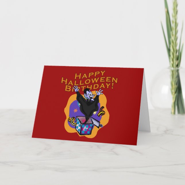 Tarjeta ¡Feliz cumpleaños de Halloween! (Anverso)