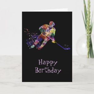 Tarjeta Feliz Cumpleaños de Hockey Divertido Humor