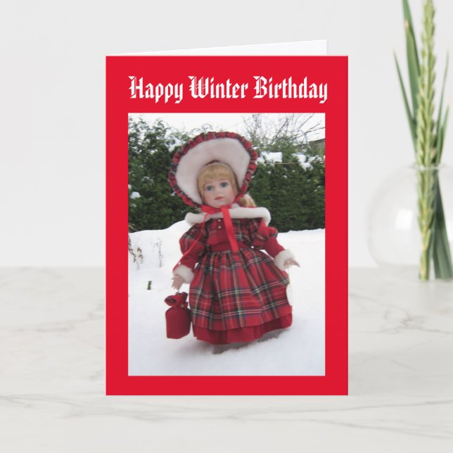 Tarjeta Feliz cumpleaños de invierno (Anverso)