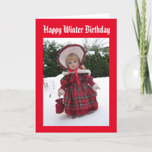 Tarjeta Feliz cumpleaños de invierno
