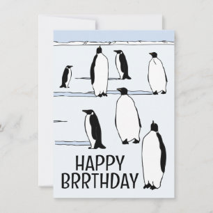 Tarjeta Feliz cumpleaños de invierno de BRRthday Penguin G