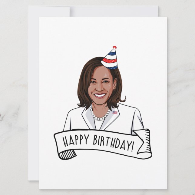 Tarjeta Feliz cumpleaños de Kamala Harris (Anverso)