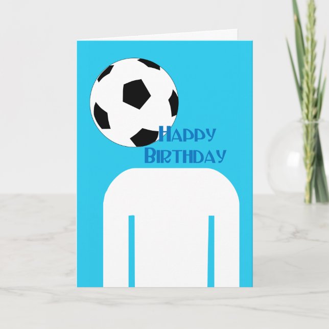 Tarjeta Feliz cumpleaños de la cabeza de fútbol (Anverso)