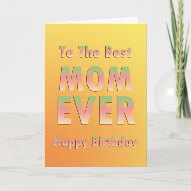 Tarjeta Feliz cumpleaños de la mejor mamá (Anverso)