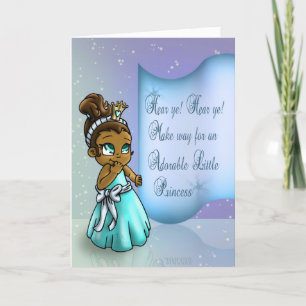 Tarjeta Feliz cumpleaños de la princesa afroamericana