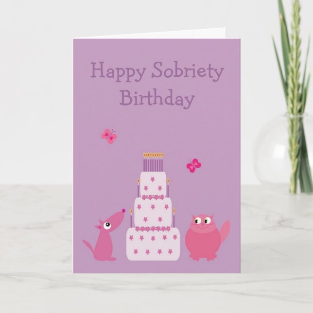 Tarjeta Feliz cumpleaños de la Sobriedad (Anverso)
