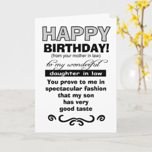 Tarjeta Feliz cumpleaños de la suegra a la nuera