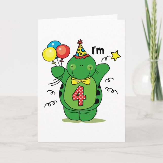 Tarjeta Feliz Cumpleaños de la Tortuga (Anverso)