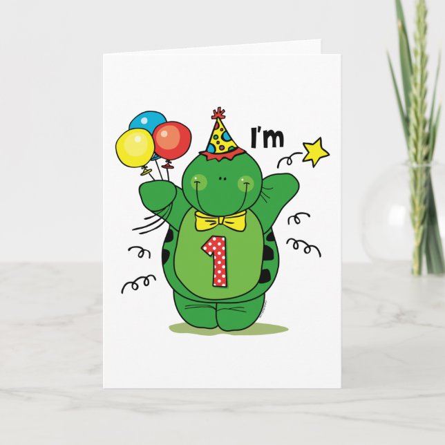 Tarjeta Feliz cumpleaños de la tortuga (Anverso)