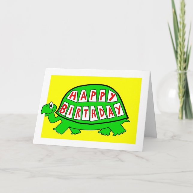Tarjeta Feliz cumpleaños de la tortuga (Anverso)