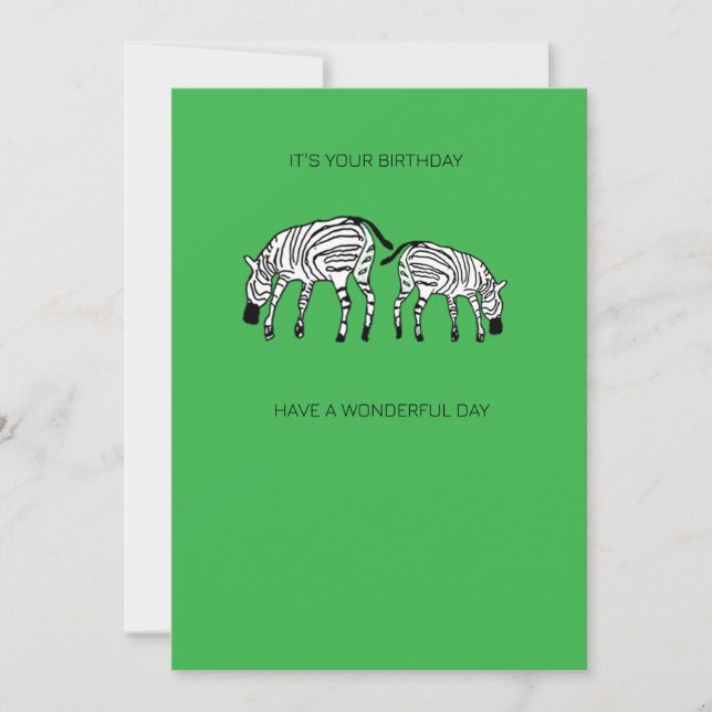 Tarjeta Feliz cumpleaños de las cebras kenianas (Anverso)