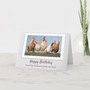 Tarjeta Feliz cumpleaños de las gallinas