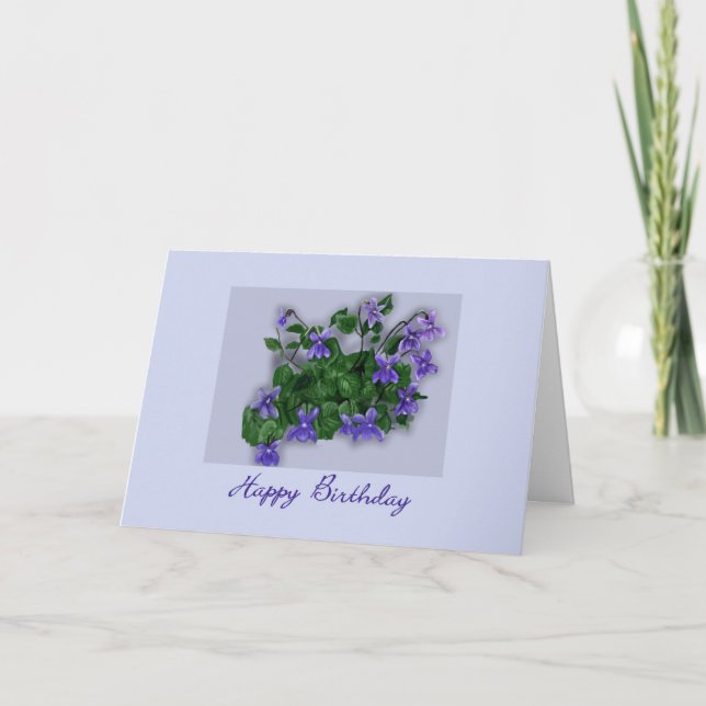 Tarjeta Feliz cumpleaños de las violetas salvajes (Anverso)
