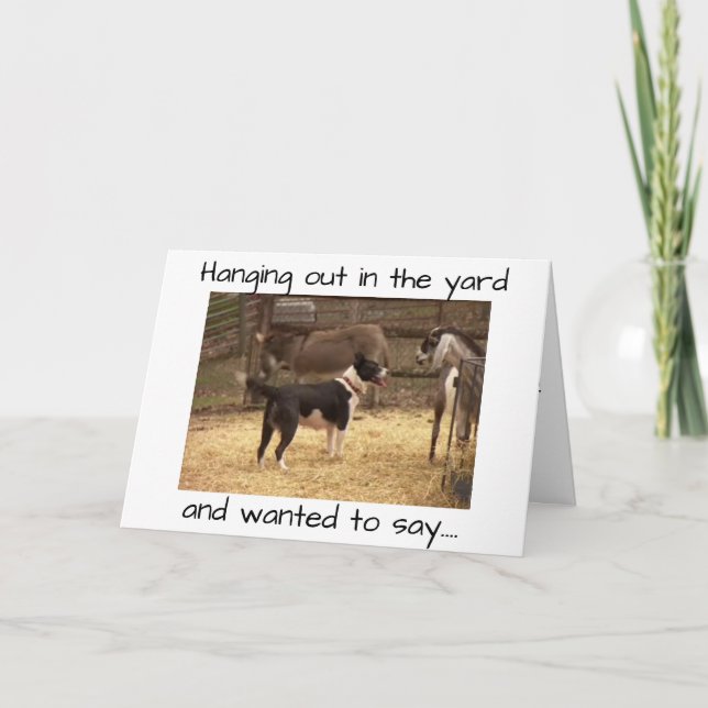 TARJETA FELIZ CUMPLEAÑOS DE LOS ANIMALES DE BARNYARD (Anverso)