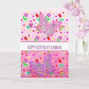 Tarjeta Feliz cumpleaños de los Chicas de mariposas person