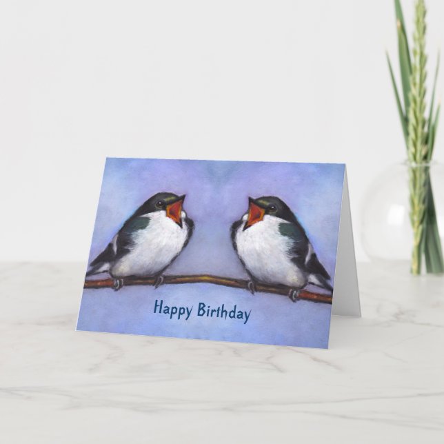 Tarjeta Feliz Cumpleaños De Los Dos: Dos Golpes De Árbol (Anverso)