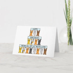 Tarjeta Feliz cumpleaños de los gatos Personalizados del g