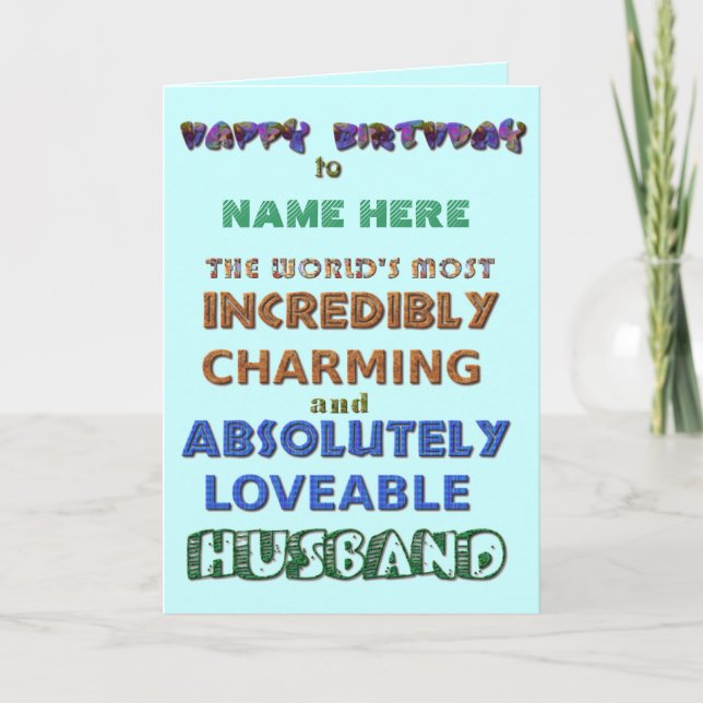 Tarjeta feliz cumpleaños de marido (Anverso)