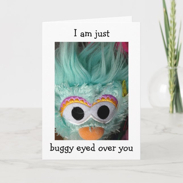 TARJETA FELIZ CUMPLEAÑOS DE MONSTRUO VERDE CON LOS OJOS (Anverso)