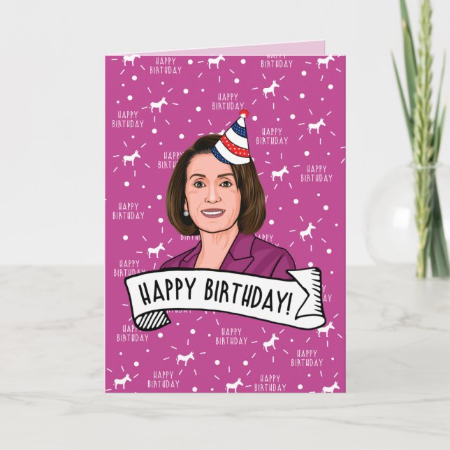 Tarjeta Feliz cumpleaños de Nancy Pelosi (Anverso)