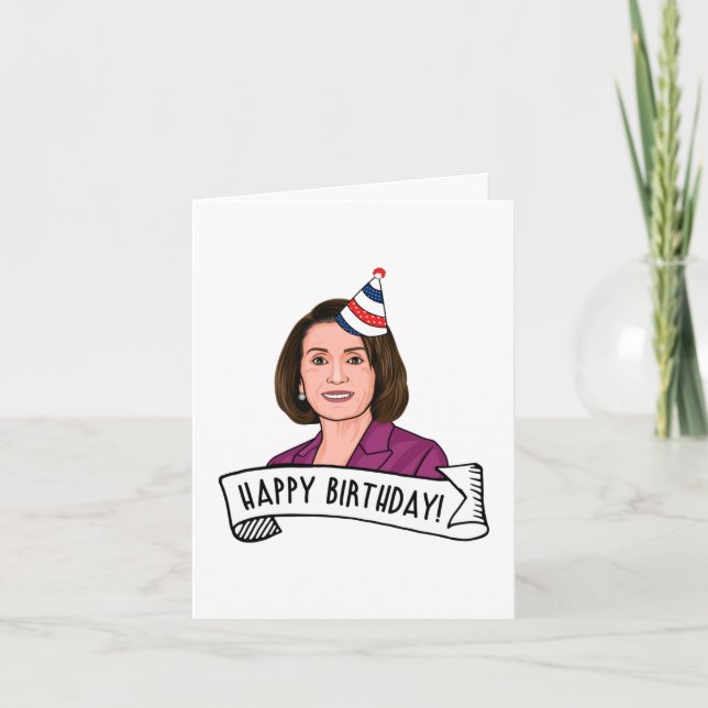 Tarjeta Feliz cumpleaños de Nancy Pelosi (Anverso)