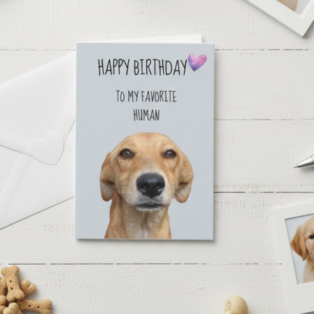 Tarjeta Feliz Cumpleaños de parte del Perro a su Humano Fa (Subido por el creador)