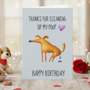 Tarjeta Feliz Cumpleaños De Parte Del Perro Limpiando mi C
