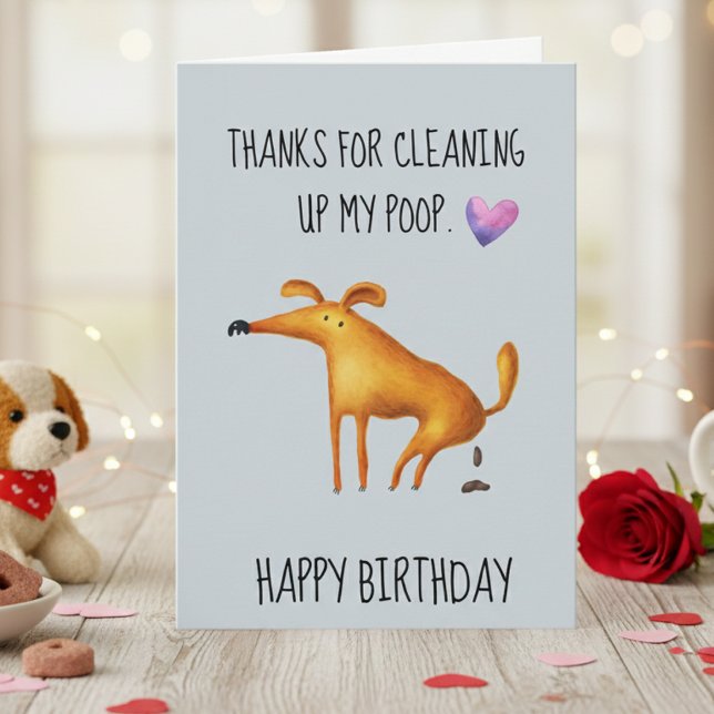 Tarjeta Feliz Cumpleaños De Parte Del Perro Limpiando mi C (Subido por el creador)