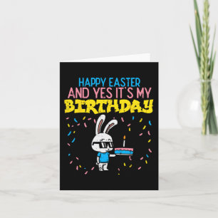 Tarjeta Feliz cumpleaños de Pascua Bunny Cake Bday Fiesta