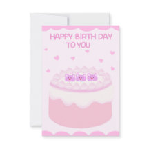 Feliz cumpleaños de pastel rosa dulce