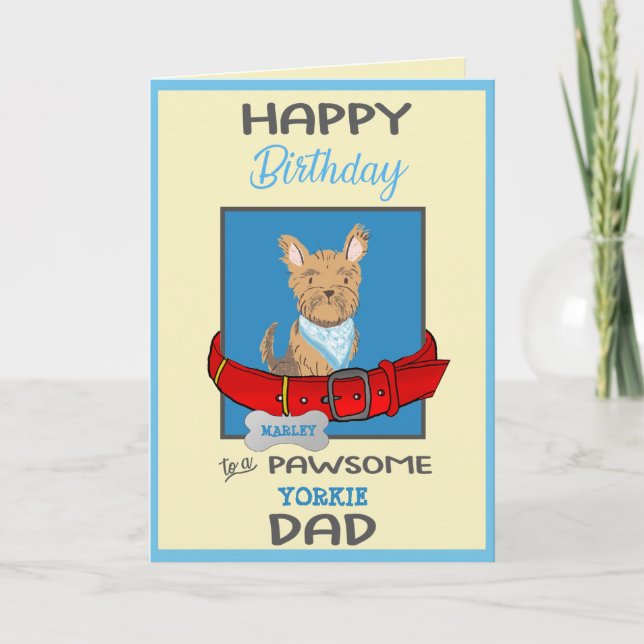 Tarjeta Feliz cumpleaños de perro papá papá personalizado  (Anverso)