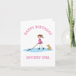 Tarjeta Feliz cumpleaños de Personalizado de Chica de hock